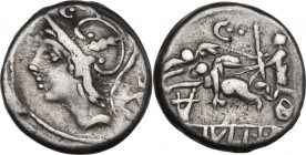 L. Julius L.f. Caesar. AR Denarius, 103 BC. Obv. Helmeted head of Mars left; behind, CAESAR; above, C and two dots. Rev. Venus in biga of Cupids left,...
