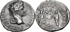 Augustus (27 BC - 14 AD). Fourrée Denarius, Lugdunum mint. Struck 2 BC-4 AD. Obv. CAESAR AVGVSTVS DIVI F PATER PATRIAE. Laureate head right. Rev. C L ...