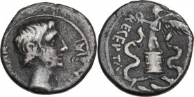 Augustus (27 BC - 14 AD). AR Quinarius, uncertain Italian or Ephesus mint, 29-28 BC. Obv. [CAESAR] IMP VII. Bare head right. Rev. [ASIA] RECEPTA. Vict...