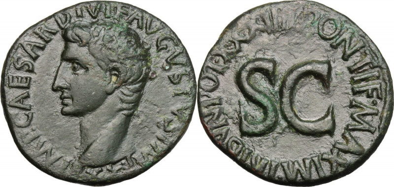 Augustus (27 BC - 14 AD). AE As, 11 AD. Obv. IMP CAESAR DIVI F AVGVSTVS IMP XX. ...