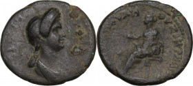 Julia Titi, daughter of Titus (Augusta 79-91 AD). AE Assarion, Smyrna mint, Ionia. Lucius Mestrius Florus, proconsul. Obv. IOVΛIA CЄBACTH. Draped bust...