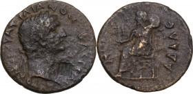 Trajan (98-117). AE 26.50 mm. Gabala mint, Seleucis and Pieria, Syria. Obv. Laureate head of Trajan right; before neck, uncertain square countermark. ...