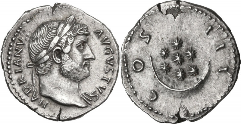 Hadrian (117-138). AR Denarius, 125-128 AD. Obv. HADRIANVS AVGVSTVS. Laureate bu...