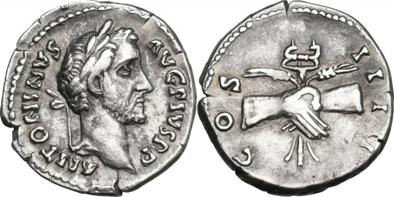 Antoninus Pius (138-161). AR Denarius, 145-161 AD. Obv. ANTONINVS AVG PIVS PP. L...