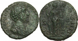 Antoninus Pius (138-161). AE As, Rome mint, 157-158 AD. Obv. ANTONINVS AVG PIVS P P IMP II. Bare-headed, draped and cuirassed bust right. Rev. TR POT ...