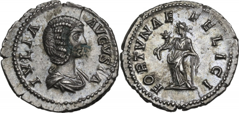 Julia Domna, wife of Septimius Severus (died 217 AD). AR Denarius, 207-211 AD. O...