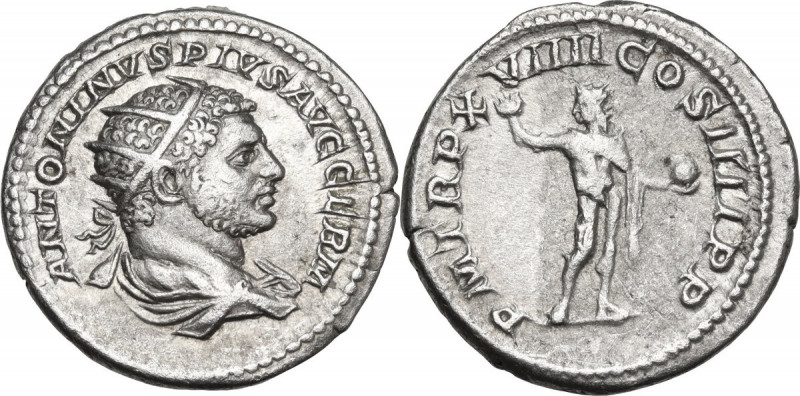 Caracalla (198-217). AR Antoninianus. Obv. ANTONINVS PIVS AVG GERM. Radiate, dra...