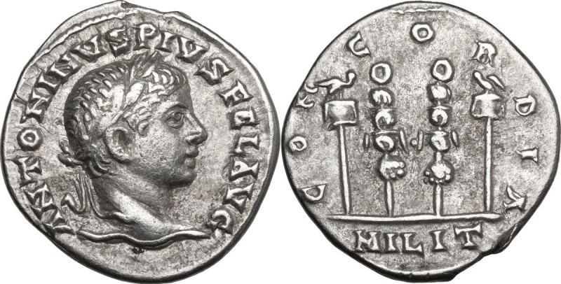 Elagabalus (218-222). AR Denarius, Antioch mint. Obv. ANTONINVS PIVS FEL AVG. La...