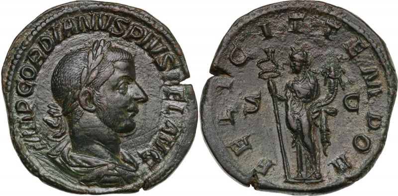 Gordian III (238-244 ). AE Sestertius, Rome mint. Obv. IMP GORDIANVS PIVS FEL AV...