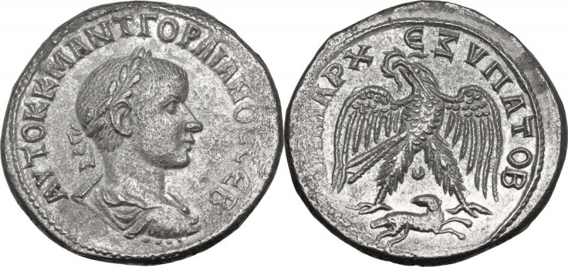 Gordian III (238-244 ). AR Tetradrachm. Antioch mint, Seleucis and Pieria,. Obv....