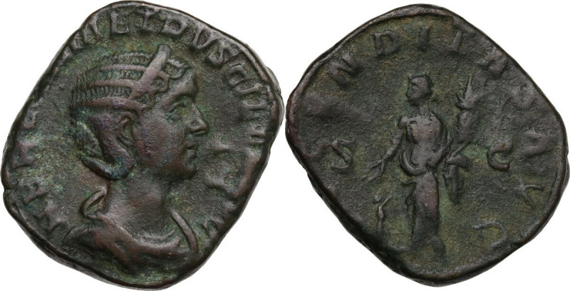 Herennia Etruscilla, wife of Trajan Decius (249-251 AD). AE Sestertius, struck c...