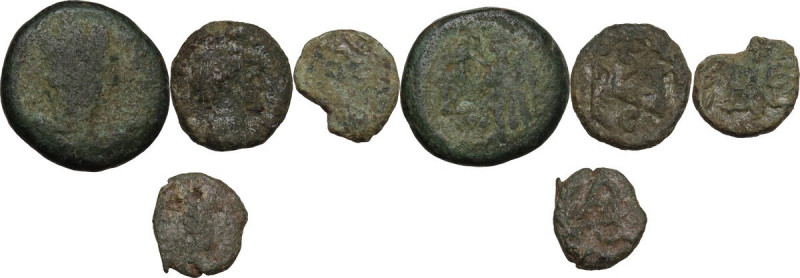 Ostrogothic Italy. Multiple lot of four (4) AE coins: Theoderic, 5 Nummi, Metlic...