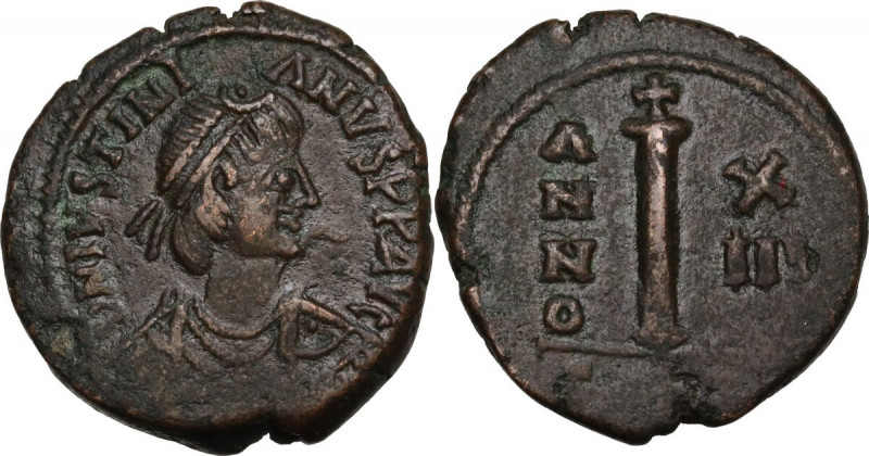 Justinian I (527-565). AE Decanummium, Carthage mint. Dated RY 13 (539/40). Obv....