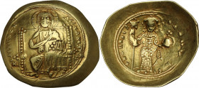 Constantine X Ducas (1059-1067). AV Histamenon Nomisma. Constantinople mint. Struck 1062-1065. Obv. Christ Pantokrator enthroned facing. Rev. + KωN RA...