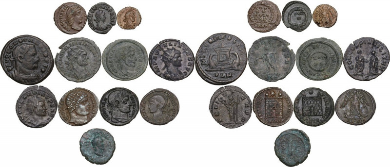 The Roman Empire. Multiple lot of twelve (12) unclassified AE coins. AE.