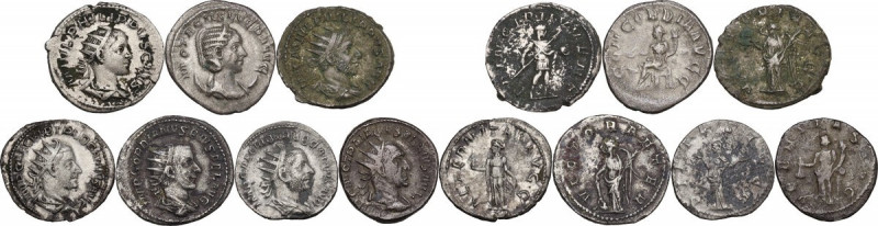 The Roman Empire. Multiple lot of seven (7) unclassified AR Antoniniani, from Go...