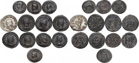 The Roman Empire. Multiple lot of twelve (12) unclassified AR/BI/AE coins, mostly Antoniniani, including Phiip I, Aurelian, Probus, Diocletian, Maximi...