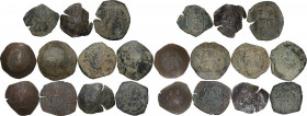 The Byzantine Empire. Multiple lot of eleven (11) unclassified AE late coins. AE. Including possibly some debased BI issues.