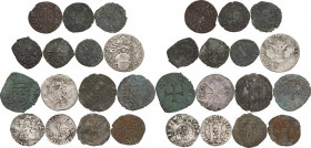Lotto di quindici (15) monete di varie zecche ed epoche da classificare. AR, MI.