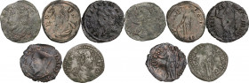 Lotto di cinque (5) monete: Desana, Delfino Tizzone quattrino, Modena, Cesare d'Este sesino, Parma, Alessandro Farnese sesino, Parma, Ottavio Farnese ...