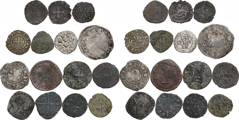 Lotto di quindici (15) monete medievali da classificare. AG,MI.