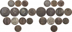 World Coins. Interessante lotto multiplo di dodici (12) monete in bronzo e mistura, da classificare.
