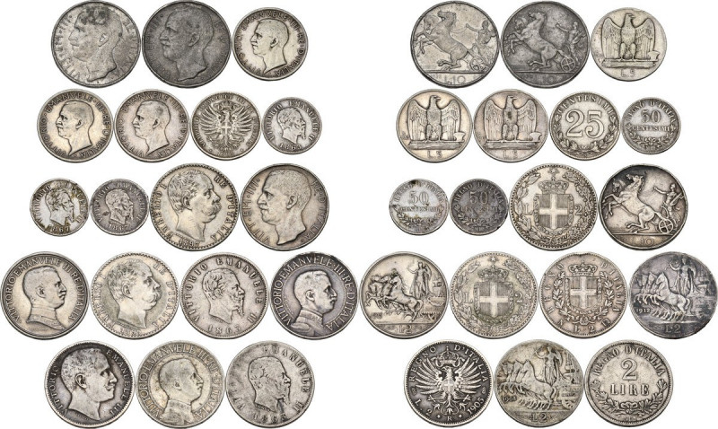 Lotto di diciotto (18) monete: 10 lire 1928 falso d'epoca, 10 lire 1929, 10 lire...