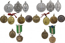 Lotto di nove (9) medagliette devozionali, XIX-inizi XX sec. AE/MB.