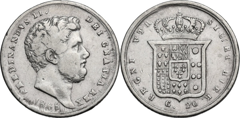 Napoli. Ferdinando II di Borbone (1830-1859). 20 grana 1848. P/R 131; MIR (Napol...