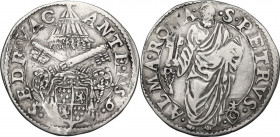 Roma. Sede Vacante (1559), Camerlengo Cardinale Guido Ascanio Sforza. Giulio 1559. CNI 27; M. 5 var; Berm. 1059. AG. 2.97 g. 27.00 mm. BB+.