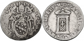 Roma. Clemente VIII (1592-1605), Ippolito Aldobrandini. Testone A. X. CNI 129; M. 13; Berm. 1440. AG. 9.39 g. 29.50 mm. BB.