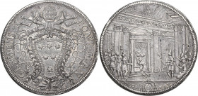 Roma. Clemente X (1670-1676), Emilio Bonaventura Altieri. Piastra 1675 per l'Anno Santo. CNI 20; Berm. 2006; M. 17. AG. 31.82 g. 44.00 mm. R. BB+.