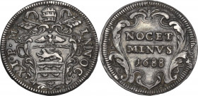 Roma. Innocenzo XI (1676-1689), Benedetto Odescalchi. Grosso 1688. Ser. 247; M. 180; Berm. 2120. AG. 1.40 g. 19.50 mm. BB/BB+.