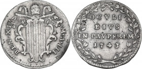Roma. Benedetto XIV (1740-1758), Prospero Lambertini. Grosso A. III, 1743. CNI 123; M. 76; Berm. 2754. AG. 1.20 g. 19.50 mm. qBB/BB.