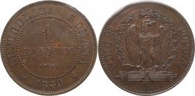 Roma. Seconda Repubblica Romana (1848-1849). Baiocco 1849. CNI 9; M. 6; Berm. 3301; Pag. 344. CU. 30.00 mm. Altissima conservazione. Sigillata Raponi ...