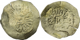 Salerno. Ruggero Borsa (1085-1111). Tarì, post 1096. Bellizia 66; Travaini 1993 85; D'Andrea-Contreras (Campania) 30. AU. 0.87 g. 19.50 mm. RR. Fendit...