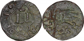 Venezia. Tessera alimentare per l'olio, terzo quarto del XVI sec. Volt. 620. AE. 1.89 g. 22.50 mm. RR. BB.