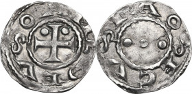 Amedeo III (1103-1148). Denaro secusino I tipo, Susa. MIR (Savoia) 15; Sim. 5; Biaggi 9. AG. 1.08 g. 18.00 mm. SPL.