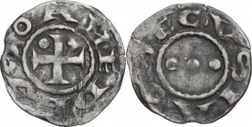 Amedeo III (1103-1148). Denaro secusino I tipo, Susa. MIR (Savoia) 15a; Sim. 5; Biaggi 9. AG. 1.13 g. 18.00 mm. BB.
