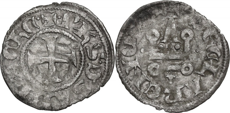 Filippo d'Acaja, monetazione in levante (1303-1304). Denaro tornese. Cf. MIR (Sa...