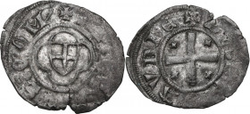 Amedeo VIII, Conte (1391-1416) - (1391-1398 reggenza di Bona di Borbone). Obolo di bianchetto II tipo, Nyon. MIR (Savoia) 128c; Sim. 26/2; Biaggi 115....