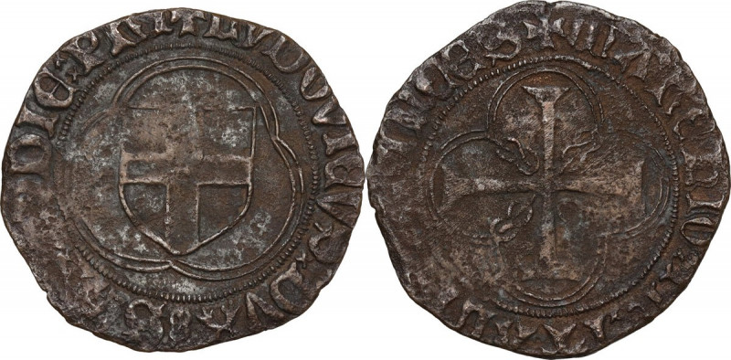 Ludovico (1440-1465). Doppio bianco, Cornavin. MIR (Savoia) 161c; Sim. 7; Biaggi...