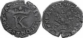 Carlo II (1504-1553). Quarto XIV tipo, zecca ignota. MIR (Savoia) 420; Sim. 84; Biaggi 359. MI. 1.08 g. 19.00 mm. Bel BB+.