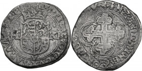 Emanuele Filiberto Duca (1559-1580). Falso d'epoca del bianco o 4 soldi I tipo, zecca e data illeggibili. MIR (Savoia) 520; Sim. 45; Biaggi 438. MI. 5...