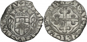 Emanuele Filiberto Duca (1559-1580). Grosso I tipo 1556, Aosta. MIR (Savoia) 529c; Sim. 53; Biaggi 445e. MI. 2.53 g. 22.00 mm. Di peso eccedente rispe...