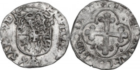 Emanuele Filiberto Duca (1559-1580). Soldo II tipo 15[6]9 E B, Chambery. MIR (Savoia) 534ah; Sim. 58; Biaggi 450w. MI. 1.97 g. 21.00 mm. BB.
