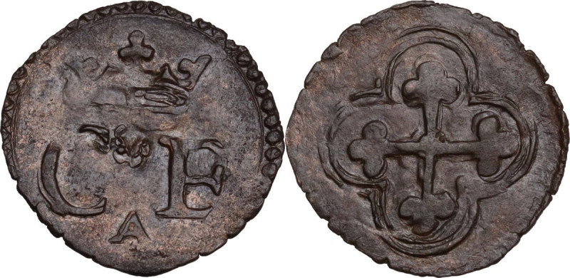 Carlo Emanuele I (1580-1630). Quarto di Soldo, V tipo, Aosta. MIR (Savoia) 681a;...