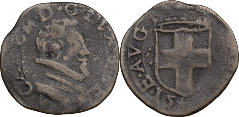 Carlo Emanuele I (1580-1630). Forte IV tipo 15(??), Chambery. MIR (Savoia) 688; ...