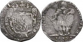 Vittorio Amedeo I (1630-1637). 5 soldi III tipo, Torino o Vercelli. MIR (Savoia) 717; Sim. 18; Biaggi 601. MI. 5.15 g. 27.00 mm. R. qBB.