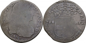 Vittorio Amedeo II (1680-1713). 5 soldi III tipo 1706, Torino. MIR (Savoia) 871e; Sim. 31/32; Biaggi 743a. MI. 4.55 g. 25.00 mm. MB.